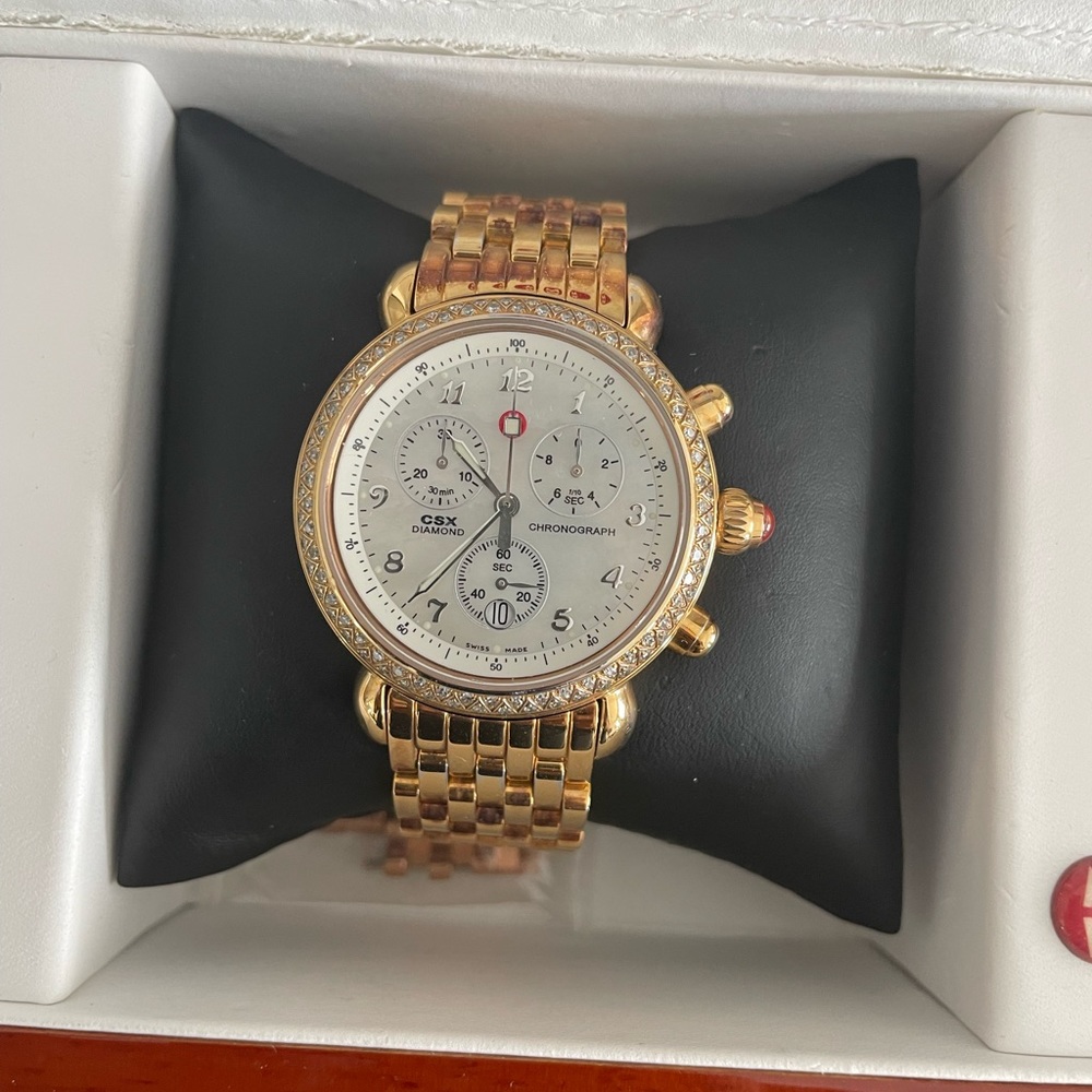 Michele CSX diamond chronograph watch